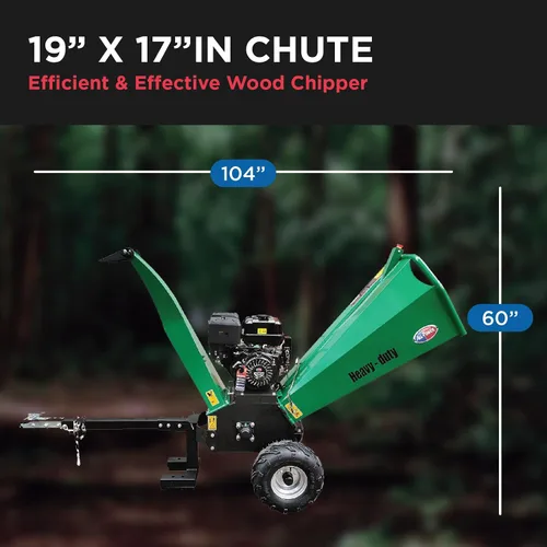 Vista 3 de All Power America APWC420E Trituradora de madera 15HP JD Engine 420cc Trituradora a gas 2000 RPM cuchillas de doble filo 6 pulgadas de alimentación
