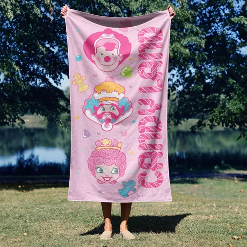 Vista 4 de Northwest Candyland Candy Heads - Toalla de playa de microfibra, de secado rápido, suave y absorbente, ligera, esencial de viaje para piscina