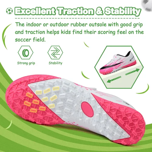 Vista 4 de Tacos de fútbol para niños y niñas, zapatos deportivos para interiores y exteriores, TF