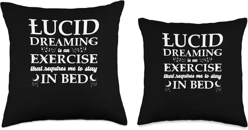 Vista 3 de Lucid Dreaming Exercise Required Stay In Bed Gift Requiere ejercicio para permanecer en la cama Lucid Dream - Almohada de 16 x 16 pulgadas
