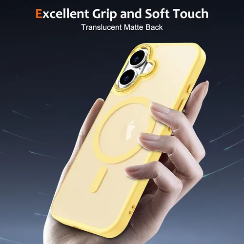 Vista 741 de Anuck - Funda magnética para iPhone 11 compatible con MagSafe, carcasa trasera mate translúcida dura, borde de TPU, delgada, resistente a impactos