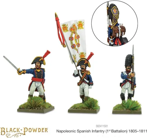 Vista 4 de Warlord Polvo Negro Infantería Española 1er Batallón 1805-1811 19no Siglo 19no Juego de Modelo de Plástico de Guerra Militar 302411501