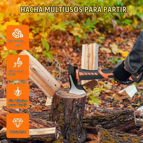 Vista 2 de Mazo Divisor de Madera de 15" - 2.5 lb. Mazo Divisor, Hacha de Campamento para Leña, Mango Antideslizante que Absorbe Impactos - Hacha Divisora