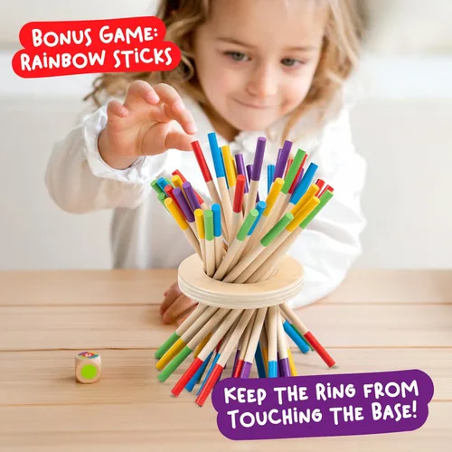 Vista 4 de Nene Toys BALLFALL - Juego de mesa de madera Montessori para niños de 3 a 9 años - Juguete educativo para habilidades motoras finas y pensamiento