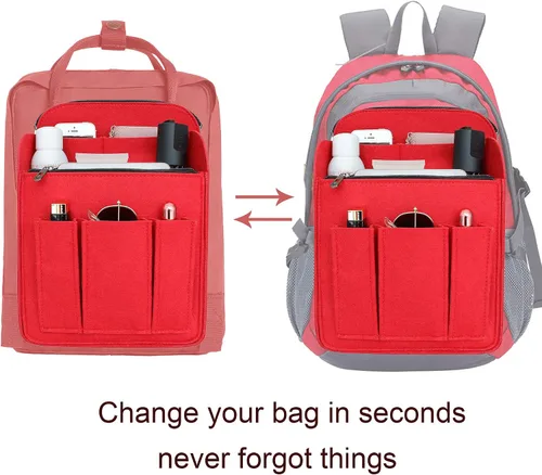 Vista 7 de Yoillione Organizador de mochila de fieltro para mujeres y hombres, mochila de viaje grande con alta capacidad, organizador de bolsas ligeras