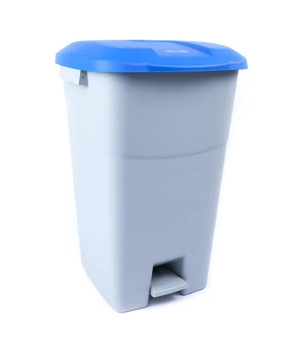 Vista 2 de TAYG - Contenedor de basura de 60 litros con pedal, base gris y tapa gris Cubierta gris