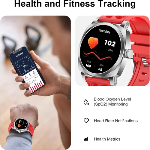 Vista 3 de Reloj inteligente FILA, rastreador de fitness AMOLED de 1.43’’ para hombres y mujeres con más de 130 modos deportivos, rastreador de actividad
