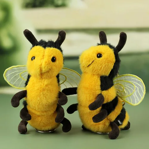 Vista 5 de Lindo y suave peluche realista de abeja melífera, juguete de peluche de abejorro de 6 pulgadas, juguetes de peluche para cumpleaños, Navidad