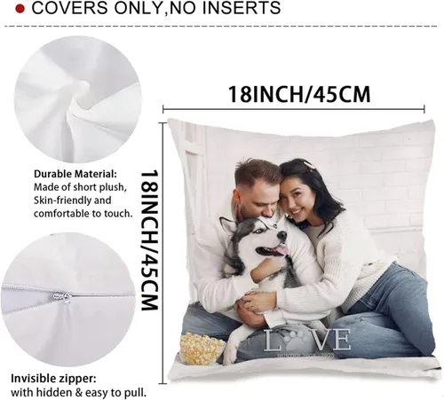Vista 3 de Personalized Family Photo Pillow Case with one Image and Sentimental Text Adding Warmth to Your Home and offering a Beautiful idea