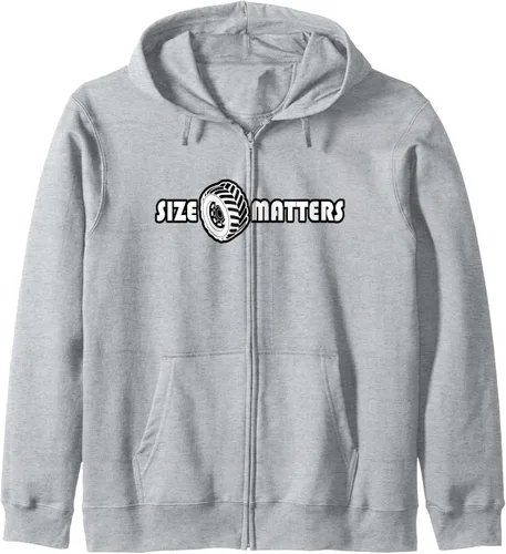 Vista 3 de Size Matters Shirt Tire Car Guy shirt Off Road Zip Hoodie
