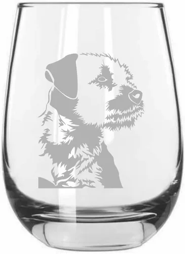 Vista 424 de Shar Pei (chino) - Vaso de vino sin tallo grabado para perro, 15.25 onzas