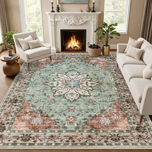 Vista 28 de Alfombras de área de 2x3 para sala de estar: alfombra vintage Beige