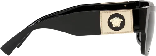 Vista 5 de Versace - Gafas de sol para hombre, marco negro, lentes gris oscuro, 56 mm
