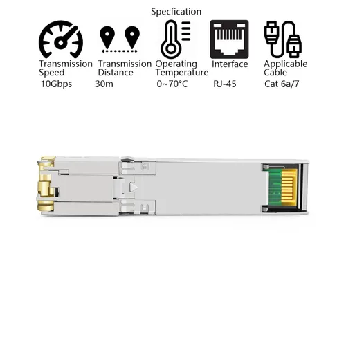 Vista 13 de Módulo transceptor de cobre 10GBASE-T SFP+ RJ45 compatible con Arista SFP-10GE-T 10G SFP+ 98.4 ft Cat6a/7 Para Arista