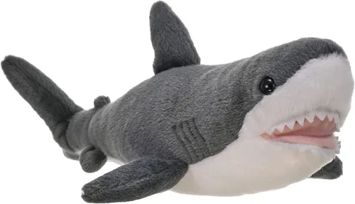 Vista 3 de Wild Republic Gran tiburón blanco de peluche, peluche de juguete, regalos para niños, Cuddlekins de 13 pulgadas