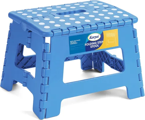 Vista 13 de Korpai Taburete plegable de 9 pulgadas para adultos, niños, taburetes plegables antideslizantes con mango portátil, taburete plegable de plástico