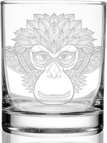 Vista 6 de SPIRIT ANIMAL BEAR - Rocas de whisky grabadas de vidrio de 11.5 onzas Inspirado en criaturas de animales de la naturaleza Gran idea de regalo