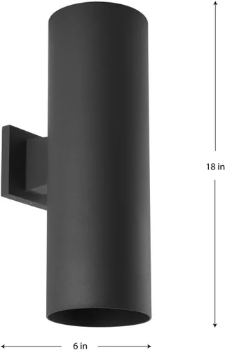 Vista 8 de Progress Lighting Aplique de pared cilíndrico de 6 pulgadas, 2 luces modernas de montaje en pared arriba y abajo, iluminación interior y exterior