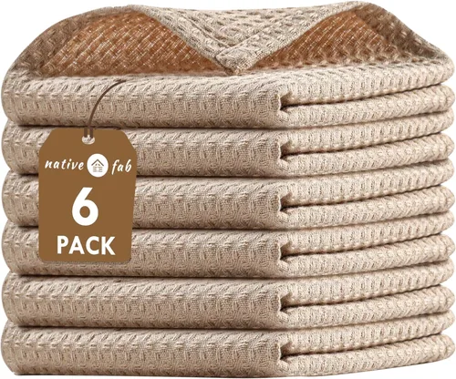 Vista 22 de Native Fab Juego de 8 toallas de cocina y paños de cocina, absorbentes, duraderos, de secado rápido para limpiar, cocinar, hornear, ideal