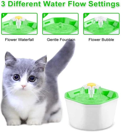 Vista 2 de Fuente de agua para gatos, fuente de agua silenciosa para mascotas, fuente automática para gatos, higiénico saludable, bebedero de agua dulce