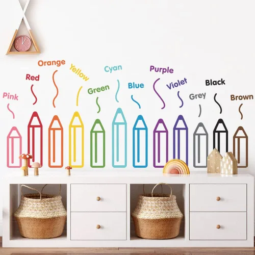 Vista 10 de Pegatinas de pared de plantas verdes frescas, calcomanías de zócalo, hojas verdes, flores coloridas, calcomanías de pared DIY Murales extraíbles