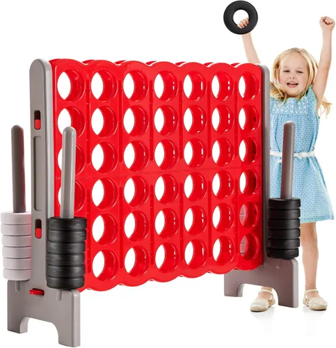 Vista 14 de Costzon Giant 4 en una fila, Juego de mesa Jumbo de 4 a puntuación para niños y adultos, juego de conexión de patio interior y exterior, 1.07 m