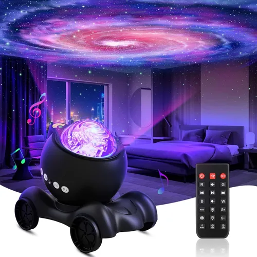Vista 10 de ENOKIK Proyector de Luces del Norte, Proyector de Estrellas Aurora con Altavoz Bluetooth Integrado, Máquina de Ruido Blanco para Niños y Adultos