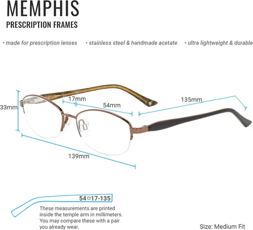 Vista 5 de UMIZATO Marco de gafas de prescripción para mujeres acero inoxidable acetato óptico Rx MEMPHIS