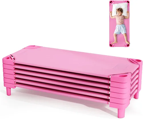 Vista 14 de Giantex Cunas de guardería apilables para dormir, 51 pulgadas de largo x 22.5 pulgadas de ancho, catres portátiles para niños y niños pequeños