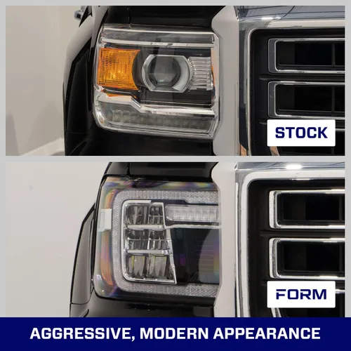 Vista 6 de Form Lighting Faros LED Reflectores Secuenciales compatibles con GMC Sierra 1500/2500/3500 2014-2018 (pareja)
