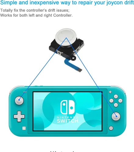 Vista 3 de Veanic - Juego de 2 palancas de mando analógicas de repuesto para Nintendo Switch Lite Joy-Con Controller con kit de herramientas de reparación Y00