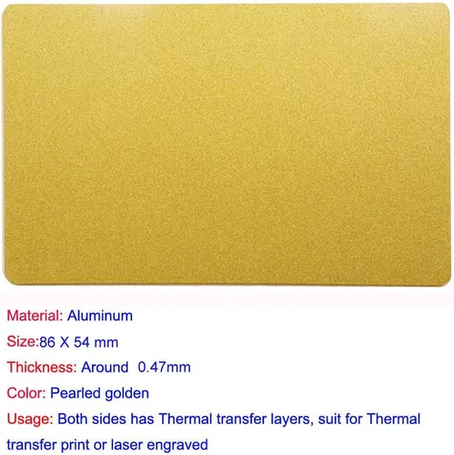 Vista 2 de Tarjetas de visita de metal con impresión por sublimación para tableta gruesa de 3.386 x 2.126 in, paquete de 10