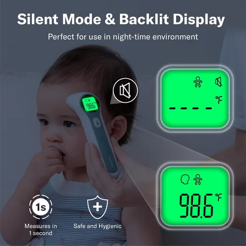 Vista 5 de Alcedo Termómetro de frente y oído para adultos, niños y bebés Termómetro digital infrarrojo para fiebre Sin contacto, lectura instantánea