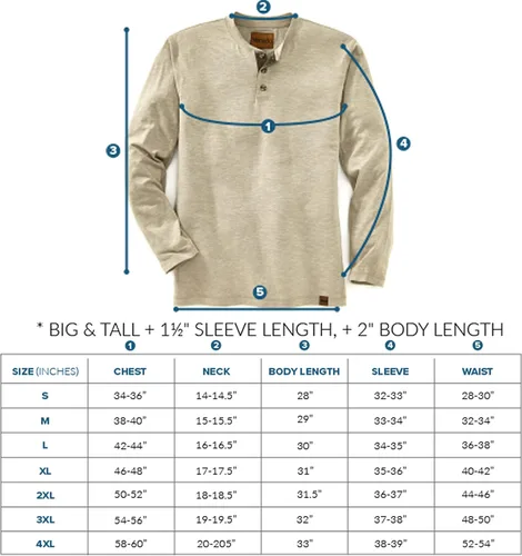Vista 5 de Venado Henley - Camiseta de manga larga y material flexible para hombre