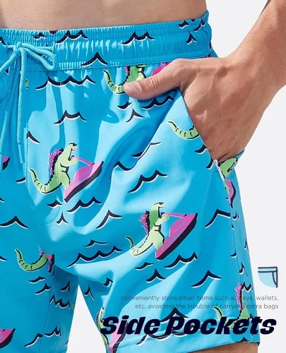 Vista 7 de Mens Swim Trunks with Compression Liner 5 Inch Inseam Swimming Trunks Shorts for Men