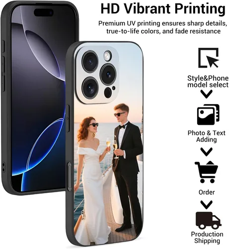 Vista 3 de Funda de teléfono personalizada para iPhone 17 16 15 14 13 12 11 (Air/Pro Max/Pro/Mini/XR/Plus/SE) – Funda de silicona líquida mate a prueba