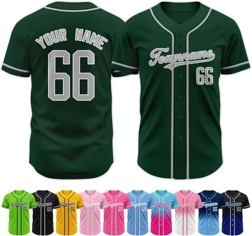 Vista 34 de Custom Baseball Jersey Stitched Personalized Name Number Baseball Shirts Sports Uniform for Men Women Boy