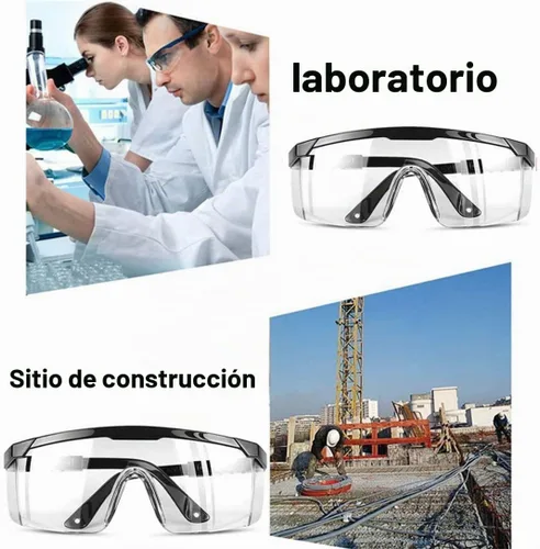 Vista 6 de Paquete de 3 gafas de seguridad, antivaho para los ojos, resistentes a los arañazos 3 piezas Negro