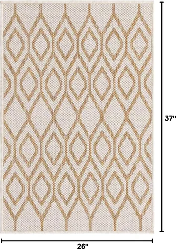 Vista 2 de Jill Zarin Outdoor Collection - Alfombra de área - Turcas y Caicos (2' 2" x 3' 1" Rectángulo Beige/Marrón)