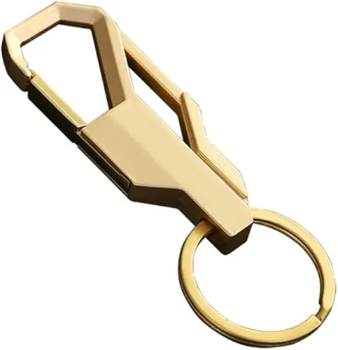 Vista 2 de 2 paquetes de aleación de zinc resistente a los arañazos llavero de coche clip bobina Cool Ring hebilla llavero regalo de negocios para hombre gris