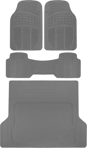 Vista 18 de BDK ProLiner Alfombrillas para automóvil, camiones, SUV, 2 piezas para todo tipo de clima con diseño de ajuste universal, tapetes duraderos con Beige