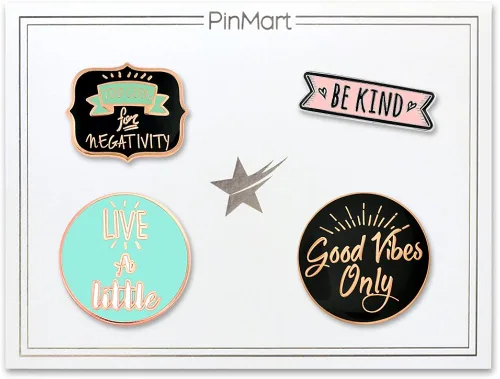 Vista 2 de PinMart Pin de solapa esmaltado motivacional Pin de solapa esmaltado chapado en níquel y cobre para ropa, bolsas y cordones Pin inspirador que