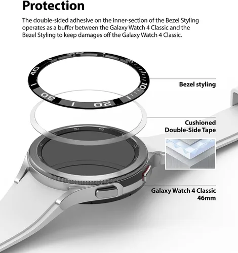 Vista 7 de Ringke - Funda clásica para Samsung Galaxy Watch 4 de 1.811 in [estilo bisel 46-02] Negro (46-02)