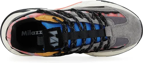 Vista 4 de Tenis de plataforma gruesa para mujer, antideslizantes, con cordones, para caminar