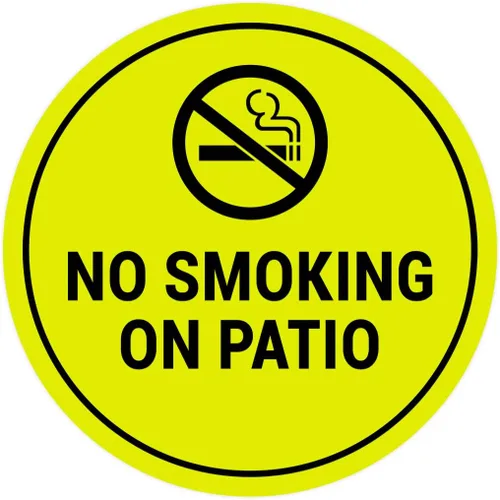 Vista 11 de Signs ByLITA Cartel de "No fumar en el patio" (Negro) - Pequeño
