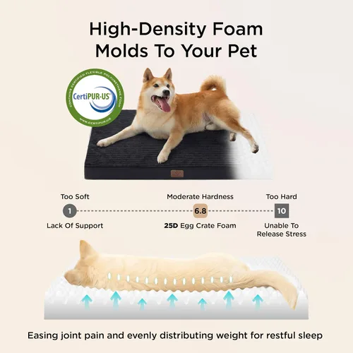 Vista 3 de Bedsure ComfyFleece Cama para perros pequeños, camas ortopédicas para mascotas con funda extraíble lavable, no impermeable, alfombrilla de espuma