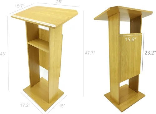 Vista 5 de FixtureDisplays® Madera (MDF) Podio Atril Púlpito Recepción 14302