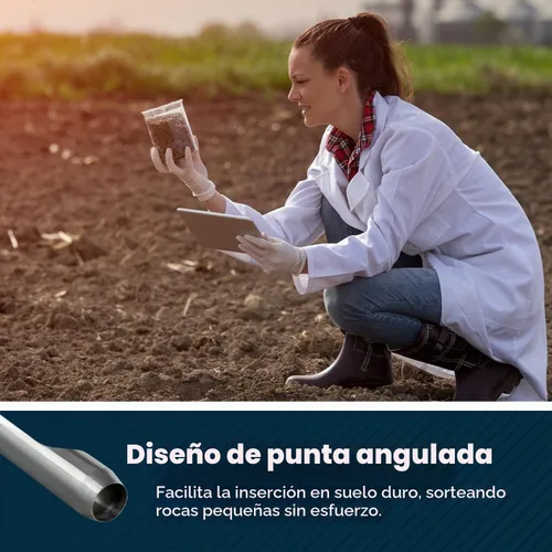 Vista 5 de Varomorus Sonda de muestreo de suelo Mango tubular estilo T de acero inoxidable. (12 pulgadas)