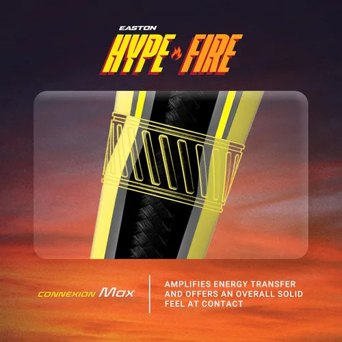 Vista 3 de Easton Hype FIRE bate de béisbol USSSA Drop -5/-8/-10 Barril de 2 3/4" Compuesto de 2 piezas