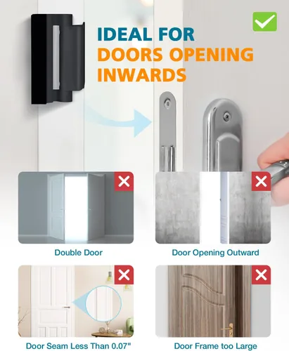 Vista 5 de Cerradura de puerta de seguridad para el hogar, cerraduras de puerta para niños, cerradura a prueba de niños para puerta delantera, cerradura